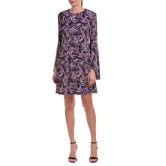 Taylor A-Line Shift Bell Sleeve Thin Stretchy Jersey Knit Office Night Out Dress - Picture 3 of 9